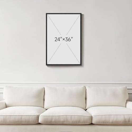 Framed Neutral Beige Taupe Abstract Wall Art, 1 Piece 24x36 In - color: Black and Taupe
