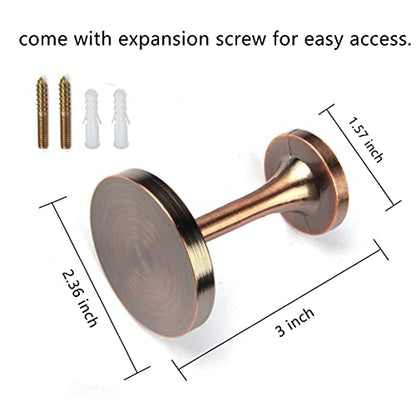 BEL AVENIR 2 Pack Curtain Holdbacks Metal Round Medallion Drapery Tiebacks Wall Hooks Modern Simple Style Home Decor with 2pcs Screws (Copper) - color: Copper