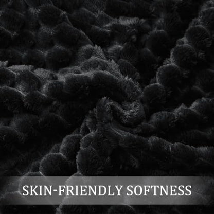 Exclusivo Mezcla Large 3D Fleece Throw Blanket for Couch, Black - color: Black, size: Throw ( 50x70 IN )