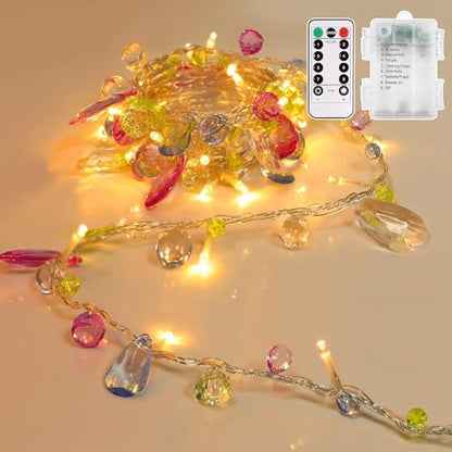 Battery Fairy String Lights Acrylic Gems Jewels String Lights with Remote