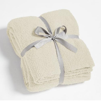 CYMULA Super Soft Knit Throw Blanket Throw Size Beige - Lightweight Plush Fuzzy Fluffy Warm Cozy Blankets and Throws for Sofa Bed All Season Use, 50x60 inches - color: Beige, size: Throw/Travel(50"x60")
