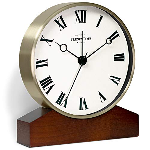 Presentime Mozart Mantel Alarm Clock - color: Morning Gold Finish, size: 6*5.5 inch