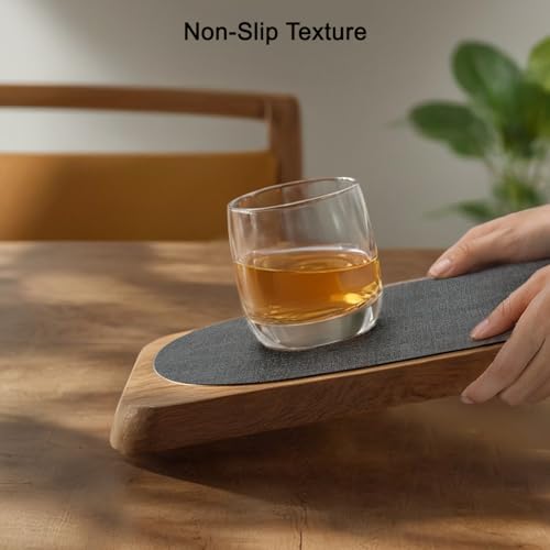 Myir JUN 14" Round Placemats Set of 4, Reversible Dual-Color Place Mats - color: Light Gray Gray