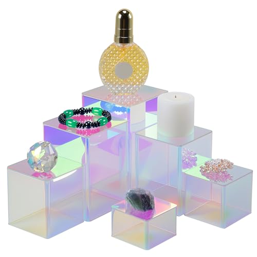 Thyle Square Acrylic Risers Display Stands, Colorful, 12 Pcs - color: Colorful