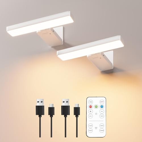 Picture Lights for Wall Battery Operated, White 2 Pack 3CCT Dimmable Light - color: White-3CCT