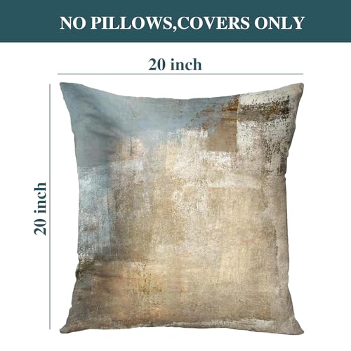 Throw Pillow Covers for Couch, 20x20 Inch, Set of 2, Beige Grey - color: Grey and Beige, size: 20" x 20" (Pack of 2)