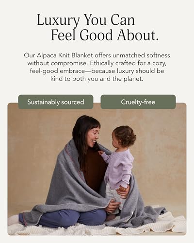 UnHide Knit Alpaca Blanket, Ultra-Soft and Lightweight Throw Blanket - color: Night Owl, size: Alpaca (60" x 80")