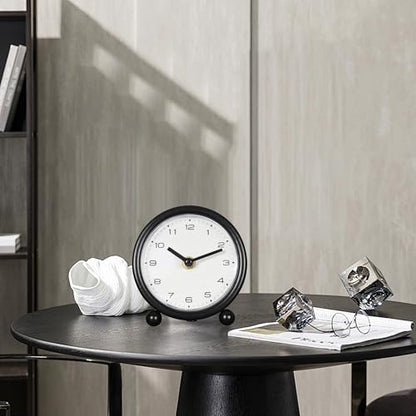5.1" Retro Desk Clock, Black