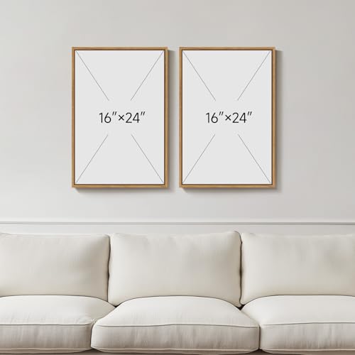 Framed Abstract Boho Mid Century Modern Canvas Wall Art Bedroom, 16x24 Inch - color: Neutral Terracotta Beige, size: 16" W x 24" H x 2Pcs