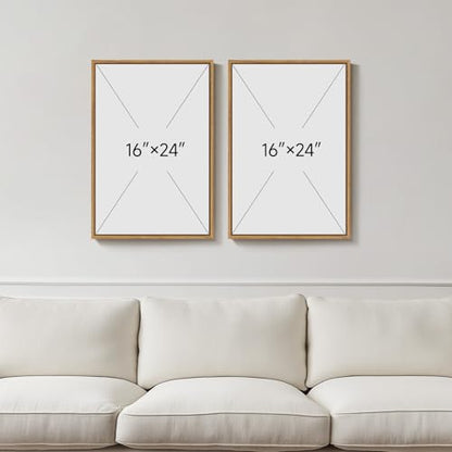 Framed Abstract Boho Mid Century Modern Canvas Wall Art Bedroom, 16x24 Inch - color: Neutral Terracotta Beige, size: 16" W x 24" H x 2Pcs
