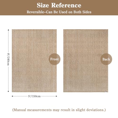 Collive Boho Living Room Area Rugs, 5 X 8 ft Washable Moder Bedroom Rug - color: Tan/Cream, size: 5' x 8' (Rectangular)