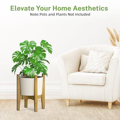 iDavosic.ly Adjustable Bamboo Plant Pot Stand, Fits 8-12 In Planter, Brown - color: Bamboo Brown, size: 1 Pack