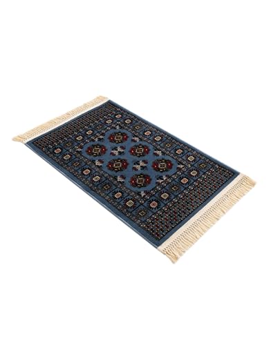 Rugs.com Bokhara Collection Rug – 2x3 Blue Medium-Pile Rug Perfect for Entryways, Kitchens, Breakfast Nooks, Accent Pieces - color: Blue, size: 2' x 3'