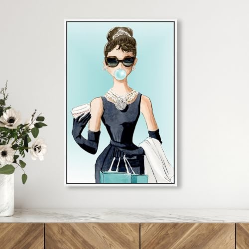 The Oliver Gal Artist Co. Abstract Wall Art Canvas - size: 24"L x 16"W, style: White Frame