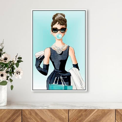 The Oliver Gal Artist Co. Abstract Wall Art Canvas - size: 24"L x 16"W, style: White Frame
