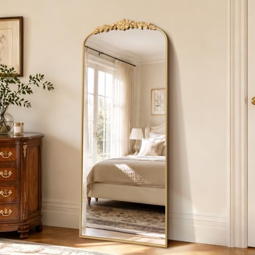 Besdomus Vintage Full Length Mirror: 26"x63" Large Gold Antique Long Mirror - size: 63"L x 26"W