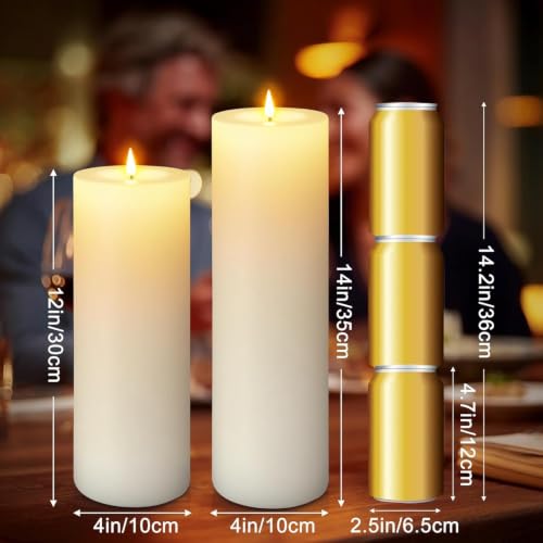 12"×4" Large Outdoor Flameless LED Candles, IP45 Waterproof, White 2 Pack - color: White, size: 12 X 4in-2Pack