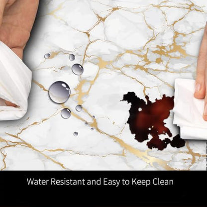 Mrcrypos Marble PVC Leather Kitchen Rug Runner Waterproof Non Slip - color: White Marble, size: 17" W x 47" L