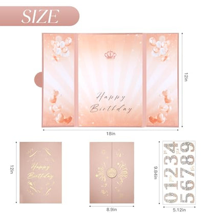 Rose Gold Birthday Party Decorations 18"x12" Guest Sign in Book Alternative - color: Rose Gold