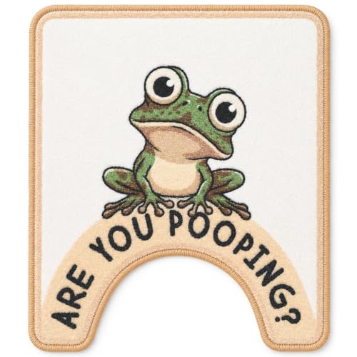 Drydiet U Shaped Toilet Rug Washable Cute Bath Mat 24x20,Frog - style: Frog