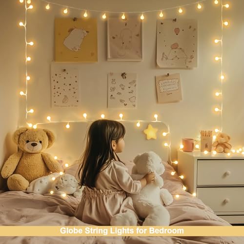 JMEXSUSS Warm White 100 LED Globe Battery Operated Christmas Lights Indoor - color: Warm White, size: 100 LED Battery