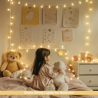 JMEXSUSS Warm White 100 LED Globe Battery Operated Christmas Lights Indoor - color: Warm White, size: 100 LED Battery
