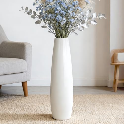 White Tall Ceramic Floor Vase, 28 Inch, Minimalist Design - color: Shape 1, size: 28 Inch-1