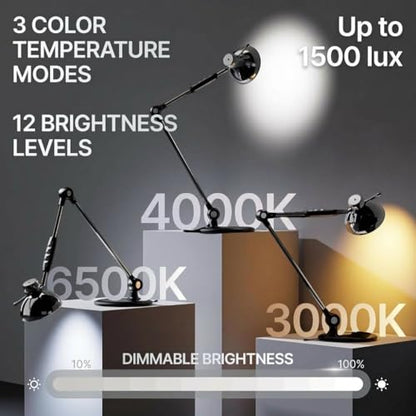 OTUS Tall LED Architect Desk Lamp for Home Office, Gesture Control - color: Space Grey