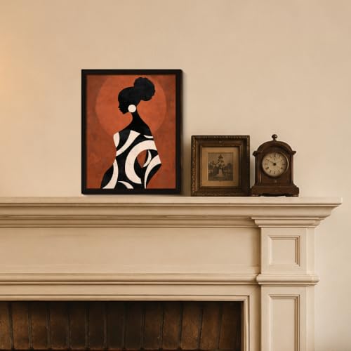 BIQRP African American Woman Silhouette Wooden Wall Art - color: BlackWoman