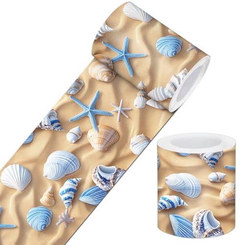 IVN Wallpaper Border Peel and Stick Wall Beach Starfish Seashell 4x196 Inch - color: Beach Starfish Seashell