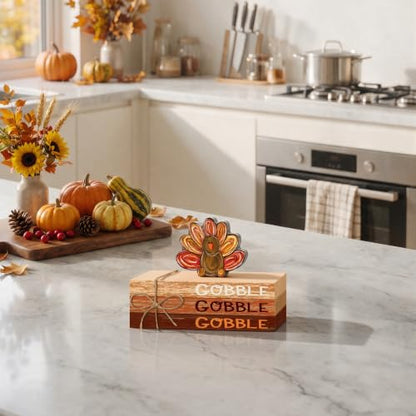Smile Thanksgiving Wooden Decor Indoor Turkey Gobble Faux Books Bundle - style: Turkey