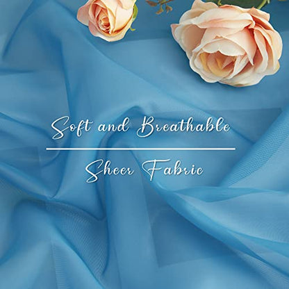 NICETOWN Turquoise Window Scarf Valances, Voile Sheer Scarf for Draping, Party Curtains for Bed Canopy/Birthday/Revelry, W60 x L216, 2 Panels - color: Turquoise