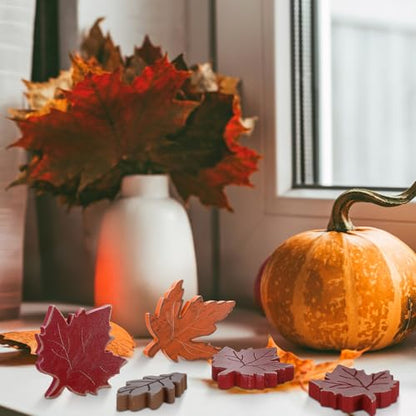 Bencailor 12 Pcs Fall Tiered Tray Decor Wooden Maple Leaf Decor Fall Table Decoration Retro Autumn Wooden Sign Thanksgiving Centerpiece for Home Desk Office Party Decoration - style: Maple Leaf