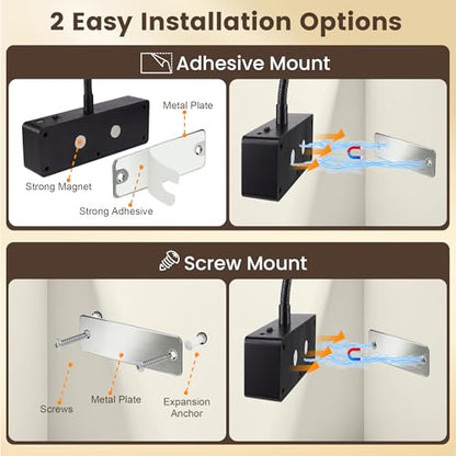 Picture Light for Wall, 15" Rechargeable Battery Operated LED Wall Sconce - color: Black, size: 1 Count (Pack of 1)