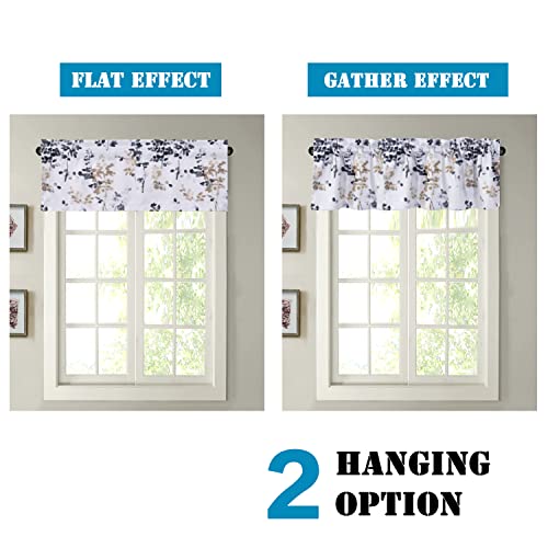 H.VERSAILTEX Valance for Kitchen Windows/Bathroom/Living Room/Bedroom Blackout Window Valance Thermal Insulated Rod Pocket Valance Curtains, 52" W x 18" L, 1 Panel, Bluestone and Taupe - color: Stoneblue/Taupe