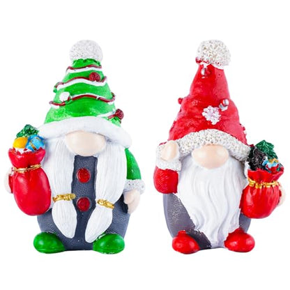 Winter Resin Christmas Gnomes and Gnome Figurines Decor Set