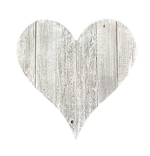 BARNWOODUSA Wooden Heart Wall Decor – 18” Wooden Hearts Decor in Rustic Han - color: White Wash, size: 18"L x 18"W