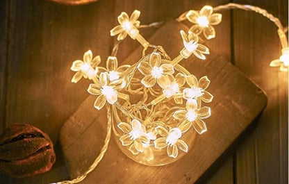 Flower String Lights, WFGGEH 20ft 40 LED USB Powered Cherry Blossom Fairy String Lights for Party Birthday Wedding Christmas Home Decoration