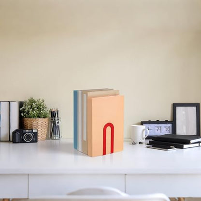 Chunful 6 Pcs Red Metal BookEnds Shelves, 7.5 x 5.75 x 3.5 in - color: Red, size: 7.5*5.75*3.5inch