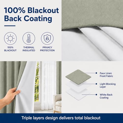 Layered Window Treatments Curtains for Bedroom, Living Room, 4 Panel Set - color: Taupe, size: 37"W x 63"L (Pack of 4)