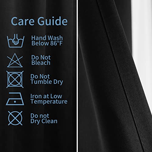 Pickluc Grommet Blackout Curtain for Bedroom, Light Blocking Drapes, Thermal Insulated, Noise Reduction, 42 Inches Wide x 54 Inches Long, Black, 2 Panels - color: Black, size: 42"W x 54"L (Pack of 2)