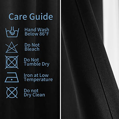 Pickluc Grommet Blackout Curtain for Bedroom, Light Blocking Drapes, Thermal Insulated, Noise Reduction, 42 Inches Wide x 54 Inches Long, Black, 2 Panels - color: Black, size: 42"W x 54"L (Pack of 2)