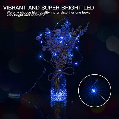 Brightown 12 Pack Christmas Blue Fairy Lights Battery Operated - color: Blue, size: 12 PC