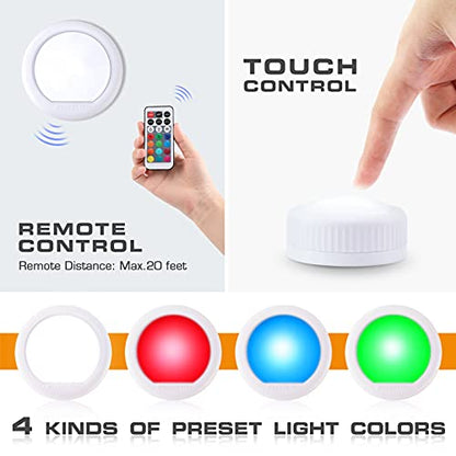 EverBrite 3-Pack Tap Lights, LED Puck Lights with Remote Control