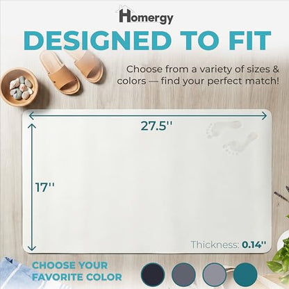 Homergy Bath Mat for Bathroom Non Slip, Quick Dry, 18x28 in, White - color: White, size: 18" x 28"