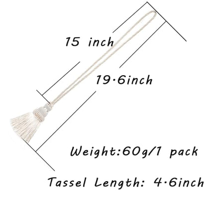 4 Pack Curtain Tie Backs Rope Tassels for Curtain Holdback - color: Beige, size: 4p