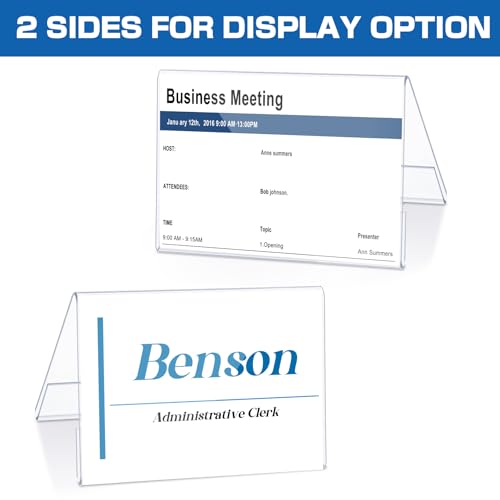 30 Pieces Acrylic Name Plate for Desk, 3.5" x 2.5" Name Tent for Meeting - size: 3.5" X 2.5"