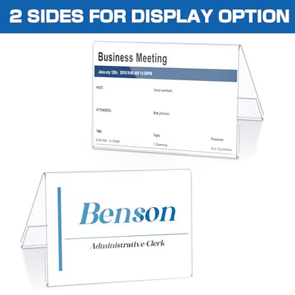 30 Pieces Acrylic Name Plate for Desk, 3.5" x 2.5" Name Tent for Meeting - size: 3.5" X 2.5"