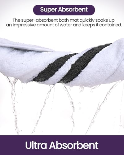 DEXI Oval Bath Mats for Bathroom Non Slip, 30x17 Bath Mat, Dark Grey - color: Dark Grey, size: 30" X 17" (Oval)