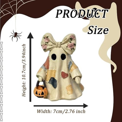 Halloween Ghost Figurine Cute Bow Resin Ghost Statue 1 Pcs - color: Styl 23
